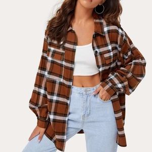 ROMWE Plaid Boyfriend Shirt